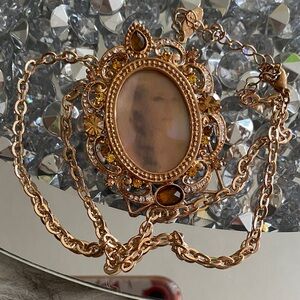 Vintage Latasia Elegant Rose Gold Pendant Necklace